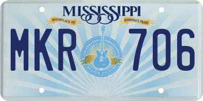 MS license plate MKR706
