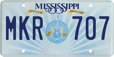 MS license plate MKR707