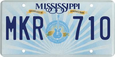 MS license plate MKR710