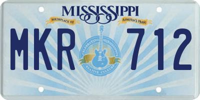 MS license plate MKR712