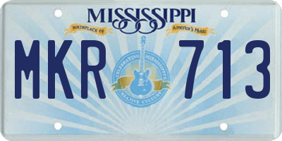 MS license plate MKR713
