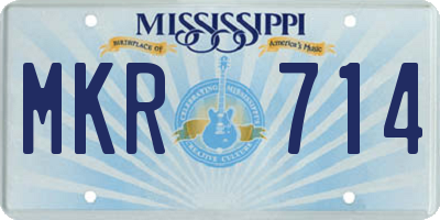MS license plate MKR714
