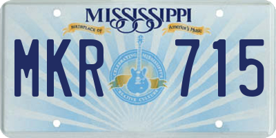 MS license plate MKR715