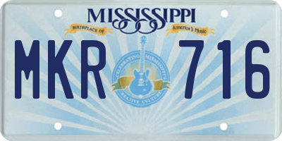 MS license plate MKR716