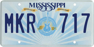 MS license plate MKR717