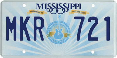 MS license plate MKR721