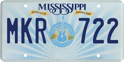 MS license plate MKR722