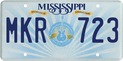 MS license plate MKR723