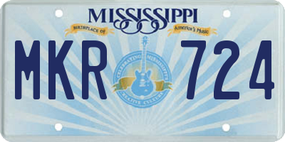 MS license plate MKR724