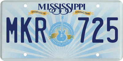 MS license plate MKR725