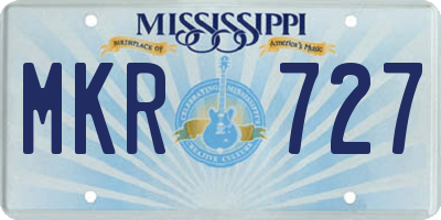 MS license plate MKR727