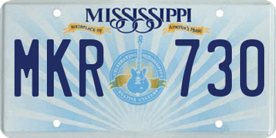 MS license plate MKR730
