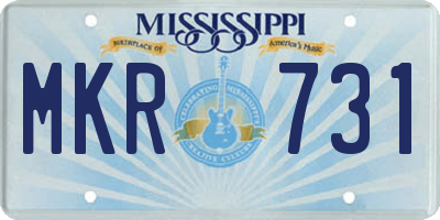 MS license plate MKR731