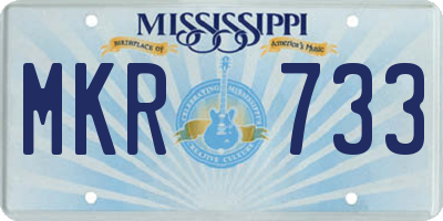 MS license plate MKR733