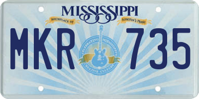 MS license plate MKR735