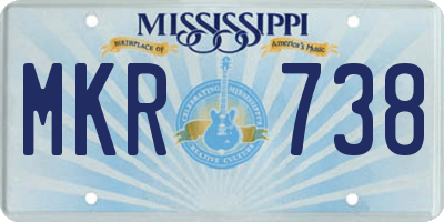 MS license plate MKR738
