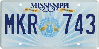 MS license plate MKR743