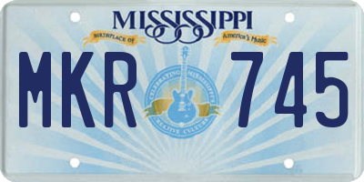 MS license plate MKR745