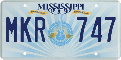 MS license plate MKR747