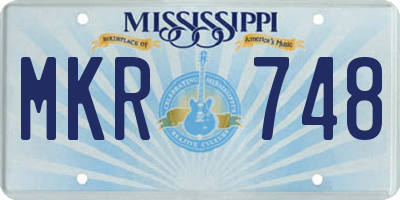 MS license plate MKR748