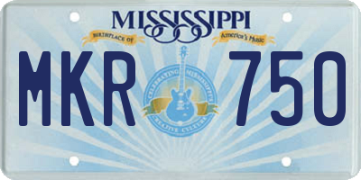 MS license plate MKR750