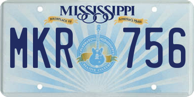 MS license plate MKR756