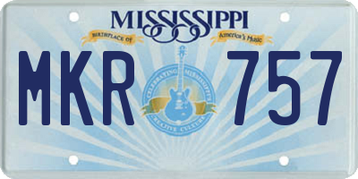 MS license plate MKR757