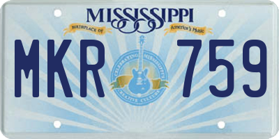 MS license plate MKR759