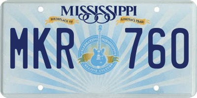 MS license plate MKR760