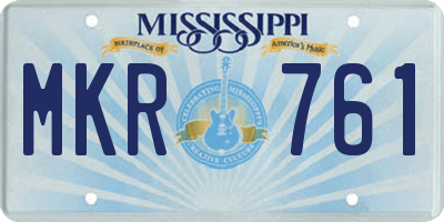 MS license plate MKR761