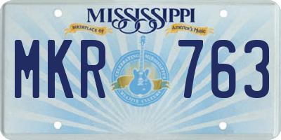 MS license plate MKR763