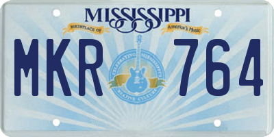 MS license plate MKR764