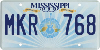 MS license plate MKR768