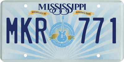 MS license plate MKR771