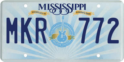 MS license plate MKR772