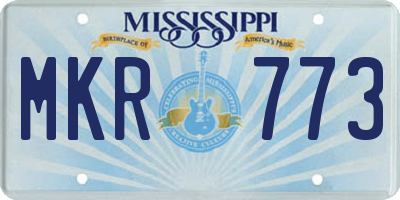 MS license plate MKR773