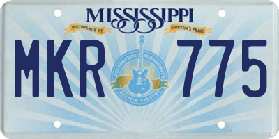 MS license plate MKR775