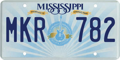 MS license plate MKR782