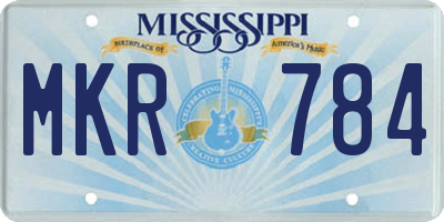 MS license plate MKR784