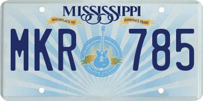 MS license plate MKR785