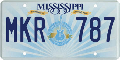 MS license plate MKR787