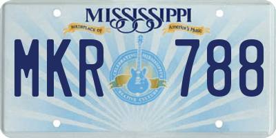 MS license plate MKR788