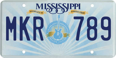 MS license plate MKR789