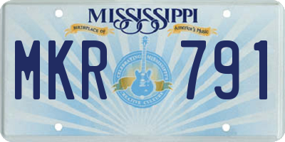 MS license plate MKR791