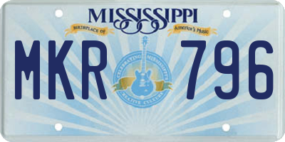 MS license plate MKR796