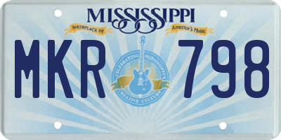 MS license plate MKR798