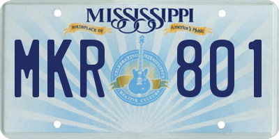 MS license plate MKR801