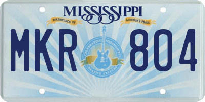 MS license plate MKR804