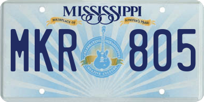 MS license plate MKR805