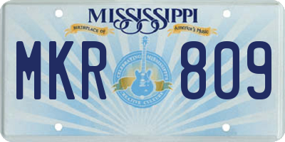 MS license plate MKR809